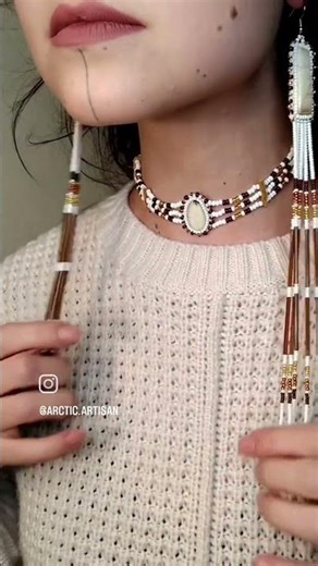 Handcarved beaded walrus !vory set♡ #inuit #indigenous #nativestyle #alaskan #beadwork #fyp #native