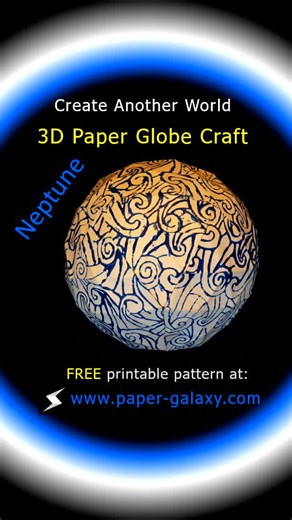 Create the world of your dreams with this Neptune paper globe craft. FREE printable pattern and step-by-step instructions at www.paper-galaxy.com. #papercraft #geometricart #diypapercraft #neptune #papercrafting