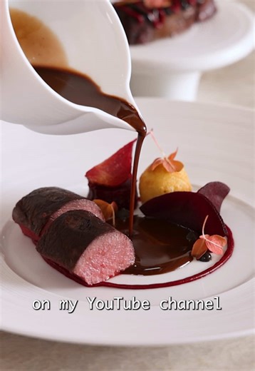 Let’s end the game season with a banger! 🔥 This is by far not only my longest, but also my favorite YouTube video! It took 2 full days to edit the more than 600 shots, but it’s so worth it! Find a full tutorial on my YouTube channel “Jules Cooking” 🙌🏼 First we’re going to skin and butcher a hare. We’ll use the hare for different preparations. We’ll also cook different preparations of beetroot like a cream, salt dough baked and a dumpling with shallot. The final garnish is a black garlic mayon