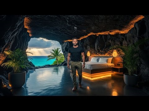 Building a house in the forest (ASMR) - This man built a mini house inside a tree trunk by himself