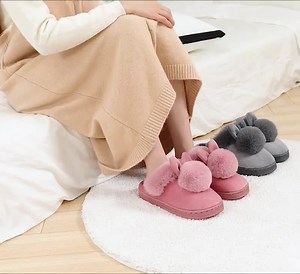 Furry Slides Slipper Women Winter Shoes Rabbit Cute Kawaii Slippers Girls Student Warm Fashion Indoor Sliders R1965