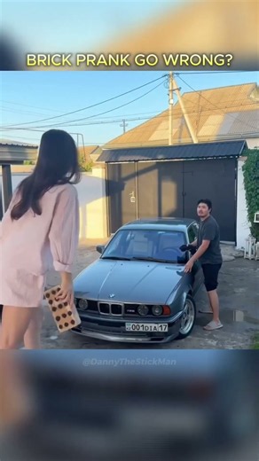 Fake Brick Prank - BMW Edition 😱💥 #prank #fail #bmw