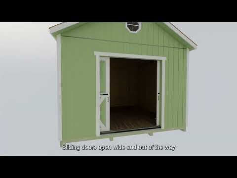 Best Barns Backyard Basecamp 12x12 Wood Shed Kit w/ Sliding Doors - ALL Pre-Cut