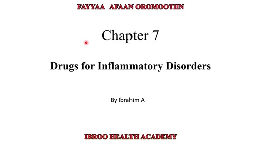 Pharmacology Drug for Inflammatory Disorder Afaan Oromootiin.