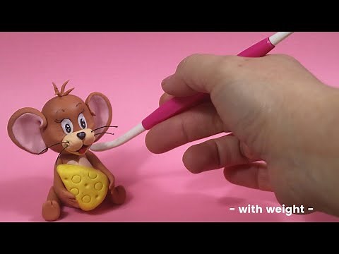 Making JERRY out of fondant or clay - cake topper - Tom & Jerry