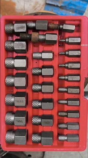 Screw extractor set specialized tool used for removing broken, damaged, or seized screws bolts studs