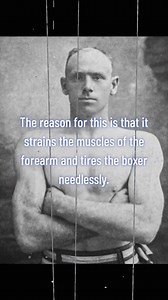'In hitting a blow never close the hand until the blow is landed. The reason for this is that it strains the muscles of the forearm and tires the boxer needlessly. Holding the hands open not only relieves the muscles from any unnecessary strain, but keeps a wider space of glove always ready to defend from attack.' - Bob Fitzsimmons | The Loneliest Sport