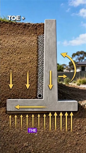 Why Doesn’t This Retaining Wall Overturn? #construction #civilengineer #infrastructure #engineering