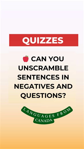 Can you unscramble these English questions and negatives? Learn how to make correct do/does/did questions and be sentences — a key skill for intermediate grammar learners! Pause, think, and check your answer in this quick grammar challenge. ⸻ 🔖 #EnglishQuiz #EnglishGrammar #LearnEnglish #EnglishTips #grammarchallenge