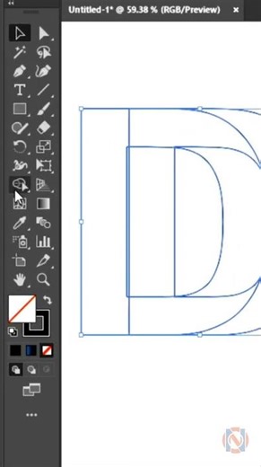 How to make Letter D logo in Adobe Illustrator || Illustrator Tutorial_2025