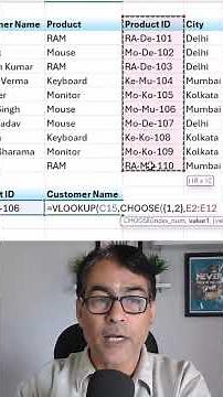 VLOOKUP & CHOOSE function | VLOOKUP + CHOOSE reverse lookup guide #shorts