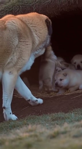 Alabai Adopts a Wolf Pup