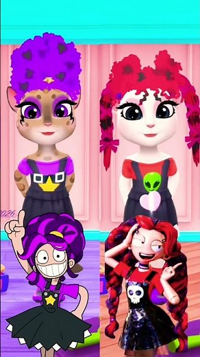 Lily Lovebraids and Twin Sister Kiss 💜 #poppyplaytime #mytalkingangela2