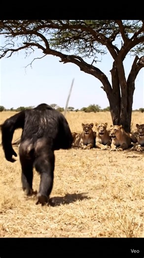 #chimpanzee hunting lions pride with sword and lions ran away due to fear 🤣🤣🤣 #2026