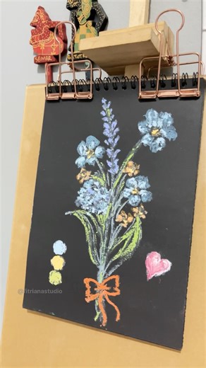 Blue flower bouquet #simpledrawing #art #flowers