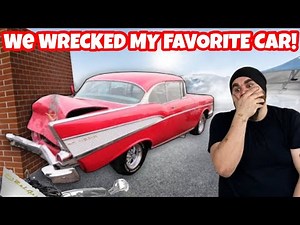 FIRST DRIVE GOES BAD! HOT RAT ROD KUSTOM 1957 CHEVY SMASHED NOT CHEAP!
