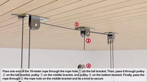 TooTaci Cargo Box Pulley System for Garage, 3-Pulley Ceiling Storage Lift