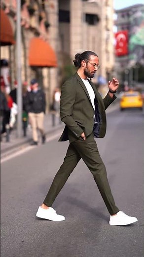 Elegant Slim Fit Khaki Casual Suit for Men | Versatile Fall-Winter Style#Suits#Mensfashion#Menstyle