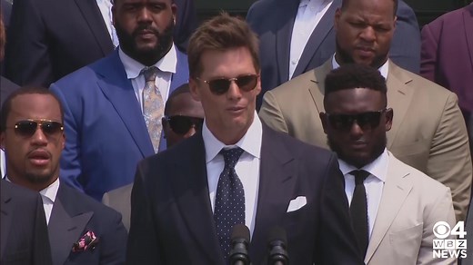 Tom Brady - aka "Sleepy Tom" - brought jokes to the White House Super Bowl celebration https://cbsloc.al/3kzvluo | WBZ / CBS News Boston