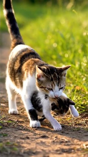 mummy cat baby cat #animals #cute