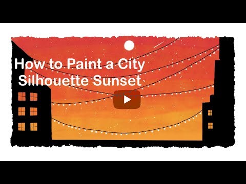 Easiest City Sunset Drawing Tutorial for Beginners #youtubevideo #treding #viralvideo #cityscape