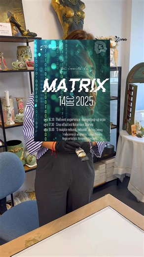 Pregătește-te pentru o experiență care nu doar se vede… se simte. TheEvent revine cu o ediție spectaculoasă, inspirată de universul Matrix – unde realitatea se rupe, limitele dispar, iar tu devii parte din poveste. Intră în atmosferă și descoperă o experiență multisenzotială! 😍Vei fi acolo? #TheEventMatrix #BreakTheMatrix #TeatrulMihaiEminescu #art #botosani Greta Hutanu Tarniceriu Irina Diana Maria | Agnes Design-Atelier