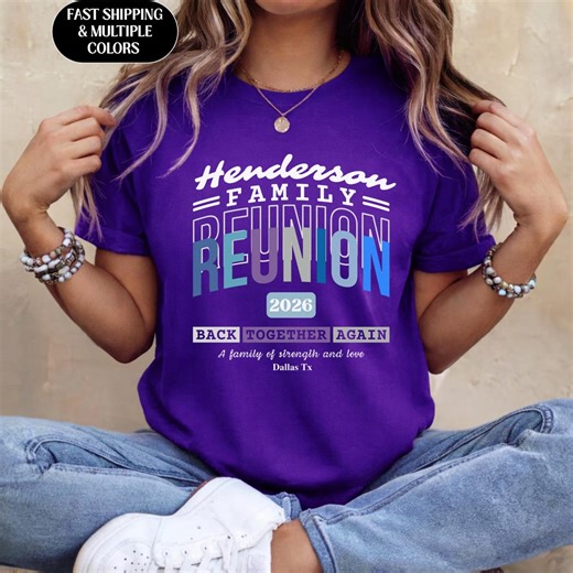 Retro Family Reunion T-shirt 2026 | Matching Vintage Style, Black Family Reunion Shirt | Family Matching Shirt | Custom Family Reunion Tees - Etsy