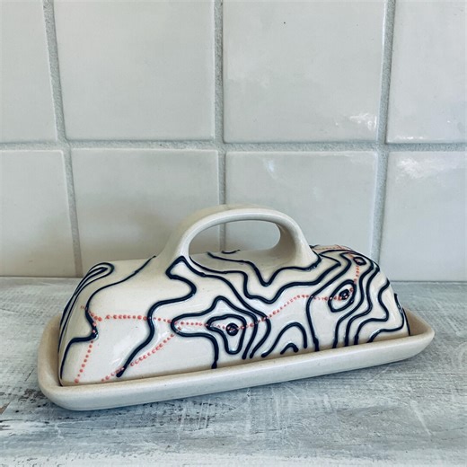 Slide, Cornell, and Wittenberg Butter Dish (with Lid) | Handmade Topographic Map Pottery - Etsy