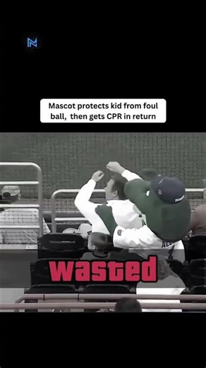 Mascot protects kid from foul ball, then gets CPR in return
