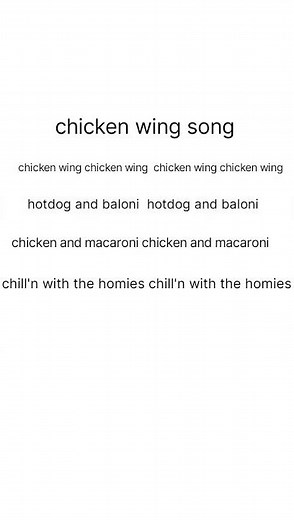 chicken wing song lyrics