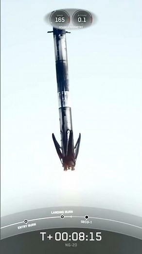 Stunning Falcon 9 Booster Landing NG-20