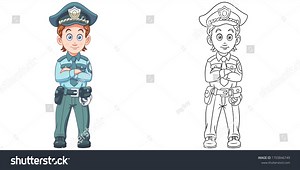 Policeman Police Officer Coloring Page Colorful Stock Vector (Royalty Free) 1703846749 | Shutterstock