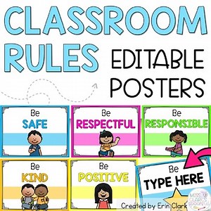 EDITABLE Classroom Rules Posters