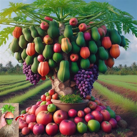 7.5K views · 135 reactions | How i Grafting Papaya fruit with Apple Tree With Aloe Vera and Egg Get the Most Fruits | Tree Gardens | Facebook