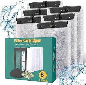 Aquarium Filter Cartridges Large for 20i/40i IQ20/30/45/60 PF20/30/40/60 Fish Tank Filters - Premium Replacement Fish Tank Filter Cartridges - Large 6 Pack