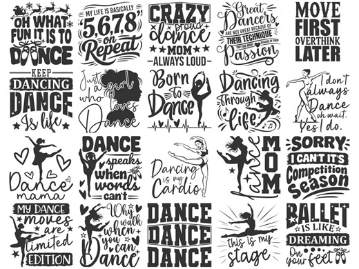 Dance SVG Bundle 20 Designs, Dance Mom SVG PNG Bundle, Ballet Svg Files for Cricut, Dance Quotes Svg, Dancer Shirt Design Download - Etsy