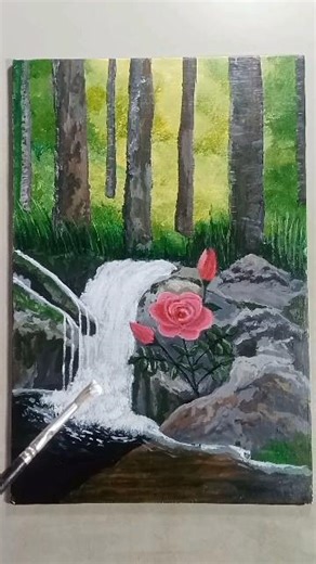 rare wild flowers in the middle of the forest/acrylic painting #art #nature #painting #shorts