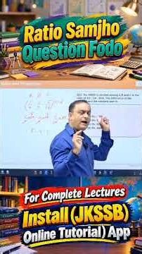 Understand Ratios, Crush the Question 🔥 | JKSSB Class-IV Maths #shorts
