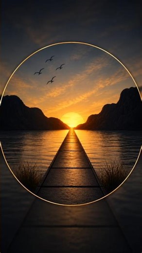 "Easy Sunset Drawing 🌄 | Mountain & Sun Drawing #shorts" #viral #shorts #feed