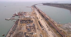 Construction of the Crimea Bridge on March 22, 2018 Stock Footage - Video of architecture, building: 115930814
