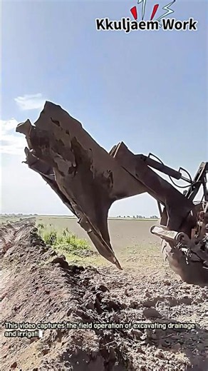 Giant Tractor Canal Excavation Operation #worker #process #tractor #canal #machinery