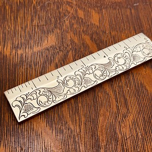 Hand Engraved Brass Ruler - Etsy