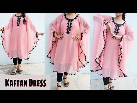 Butterfly Kaftan Dress Design Cutting & Stitching/ Very Easy Kaftan Kurti Cutting/ long kaftan !!