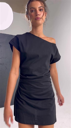 Our best selling LBD is back! Shop the Adelaide Mini Dress | Charcoal Clothing