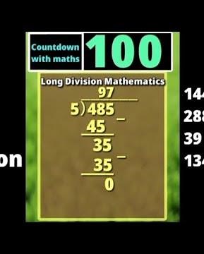 100 Seconds Countdown (With the Learning Easy mathematics of long division) Ticking clock sound 2025