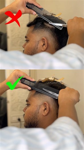 Right Way To Do Scissor Over Comb #barbering #scissors
