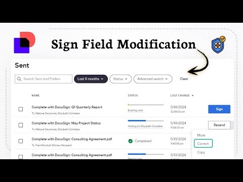 How to correct an envelope in DocuSign (Field Adjustment)