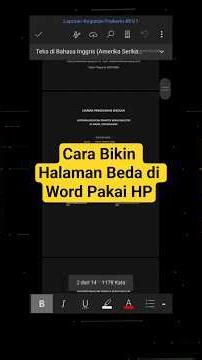 Cara Membuat Halaman Berbeda di Word HP Android | Nomor Format Beda