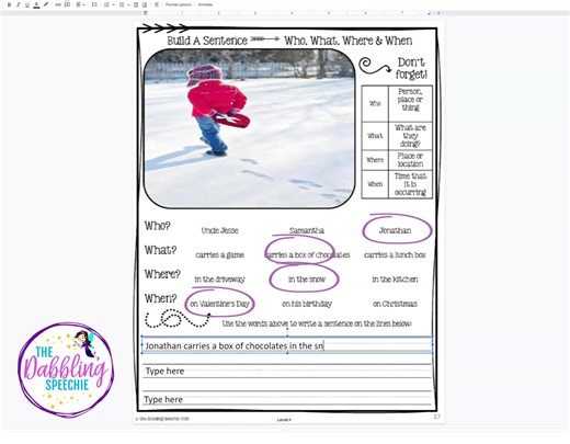 Need a grammar worksheet that helps your students build more complex sentences? Check out my no prep grammar worksheet bundle! Grab it here: https://www.teacherspayteachers.com/Product/Build-A-Sentence-Grammar-Worksheets-for-Language-Therapy-Sentence-Formation-7736538 SLPs like you have said, "This resource has been a life saver when working with students who have well-below average language skills. The visuals are great and the scaffolded activities are fantastic!" - Kristian P. "Love the real 