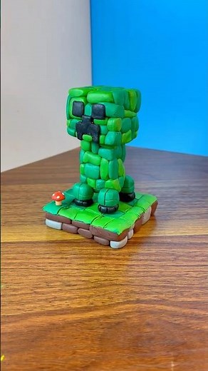 Minecraft Creeper Made of Clay #minecraft #craft #satisfying